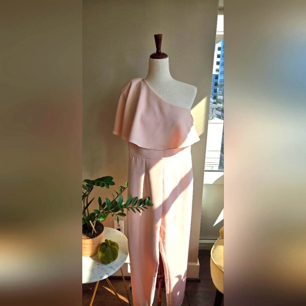 ASOS Blush One-Shoulder Jumpsuit – Elegance in Every Step